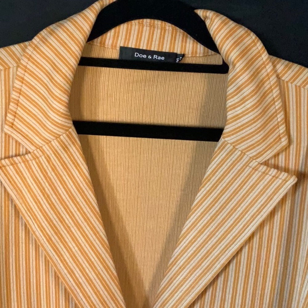 Doe & Rae Beige Striped Blazer - Picture 2 of 6